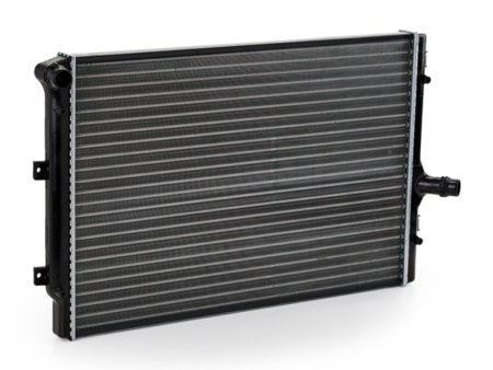 Engine radiator for vehicles with/without air con, 650 x 445 x 34 mm, Manual-/optional automatic transmission
