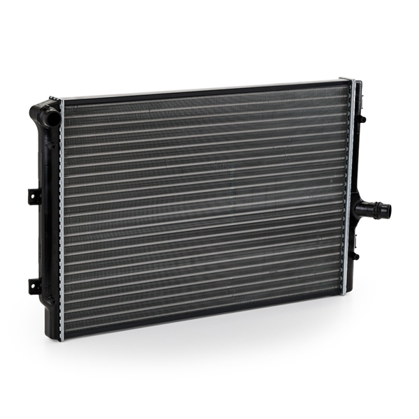 Engine radiator for vehicles with/without air con, 650 x 445 x 34 mm, Manual-/optional automatic transmission